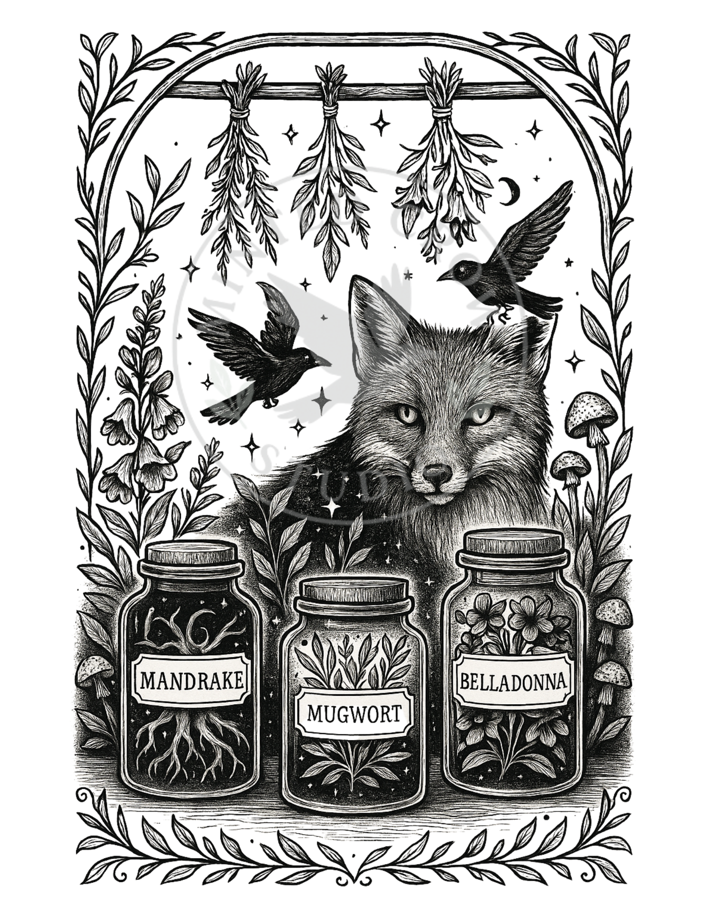 Enchanted Forest Familiar - Printable Coloring Page