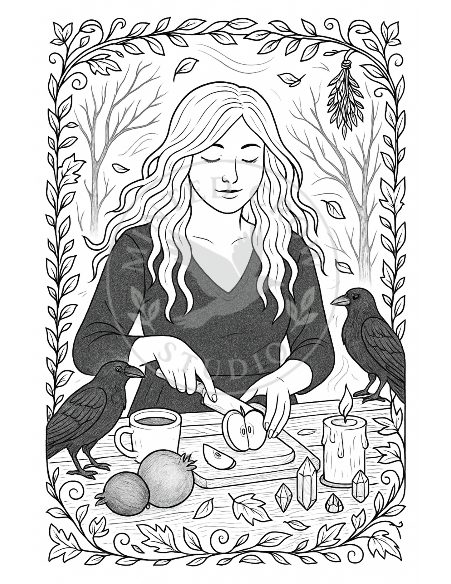 Fruits of the Veil - Printable Coloring Page
