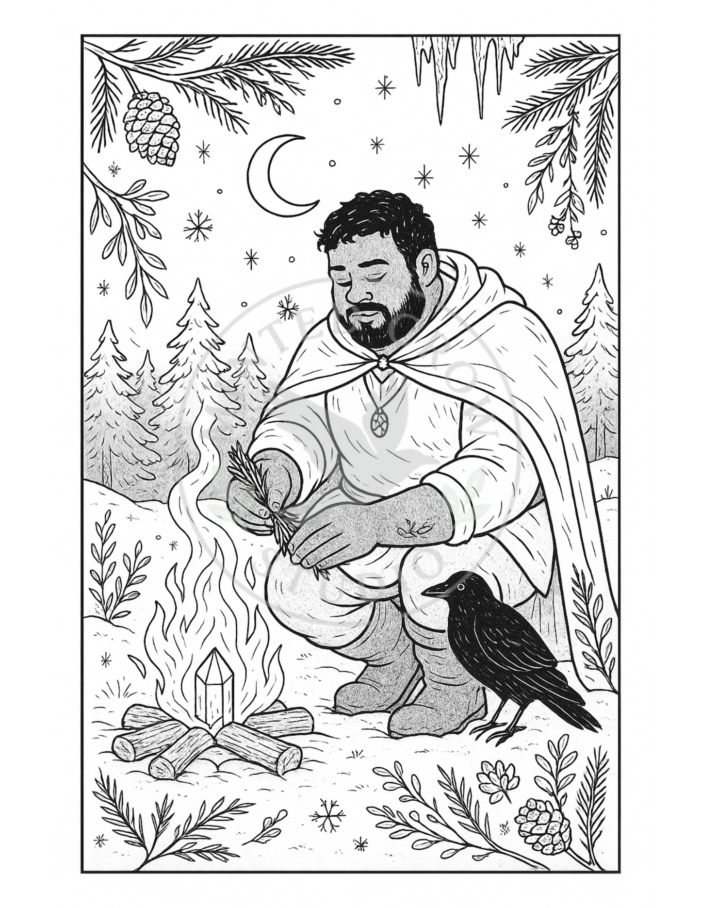Flamekeeper - Printable Coloring Page