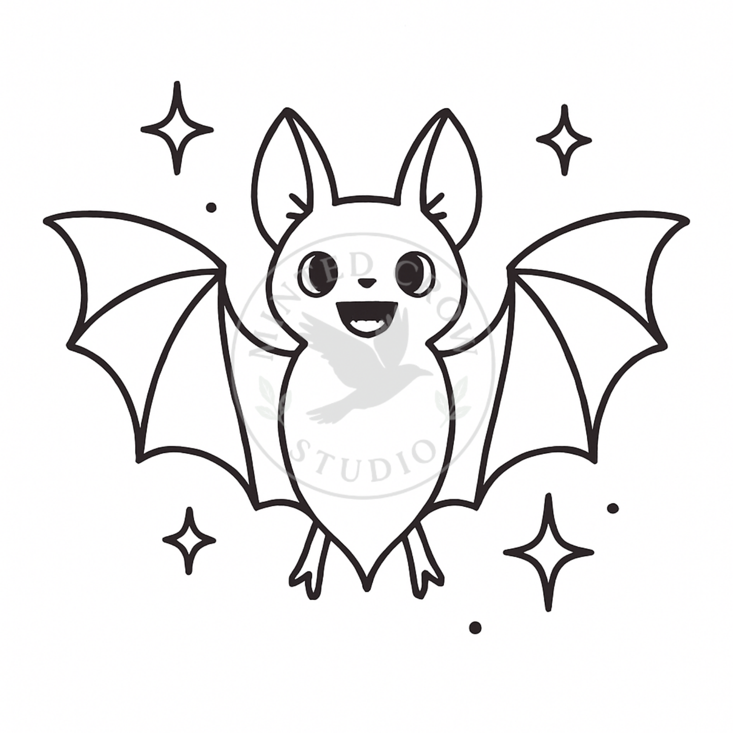 Charmed Bat Mini - Printable Coloring Page