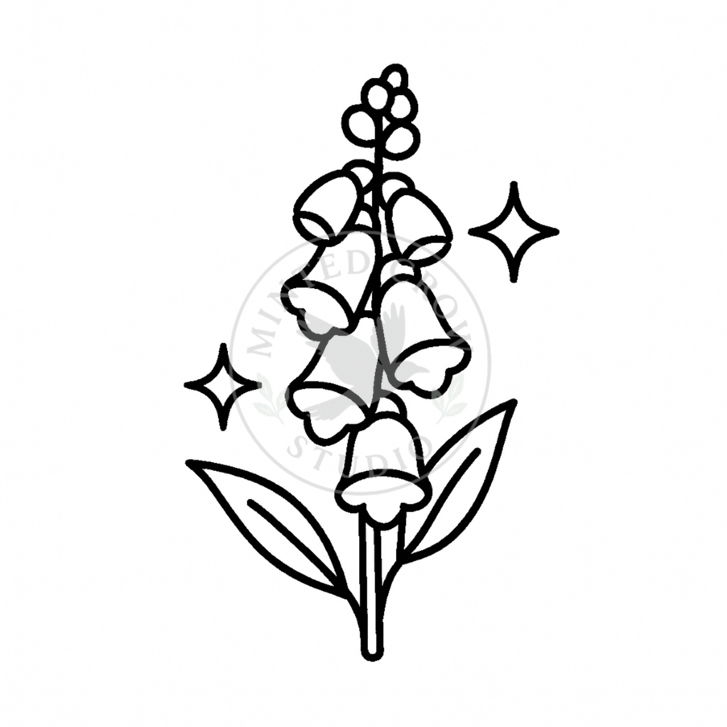 Foxglove Bloom Mini - Printable Coloring Page