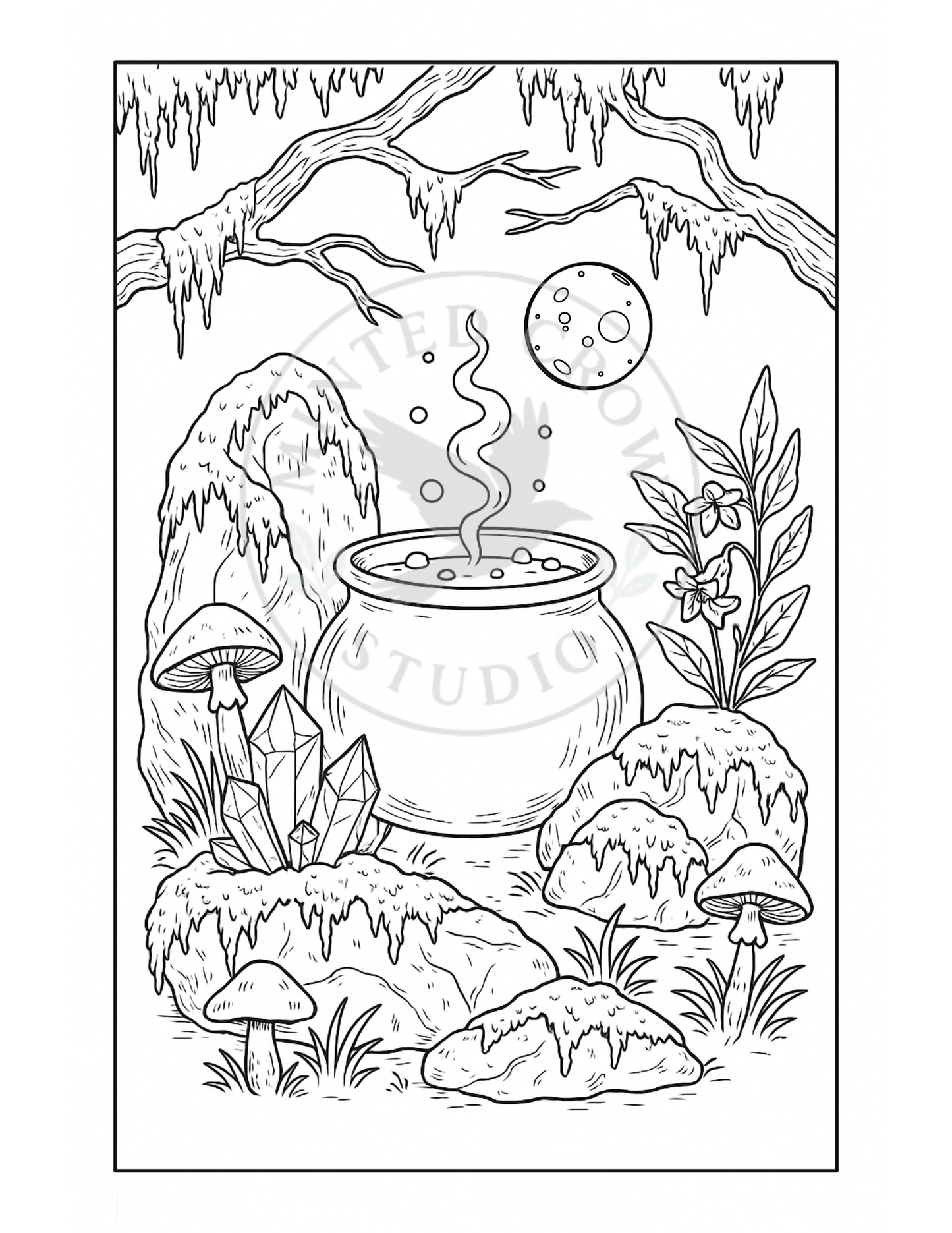 Woodland Brew - Printable Coloring Page