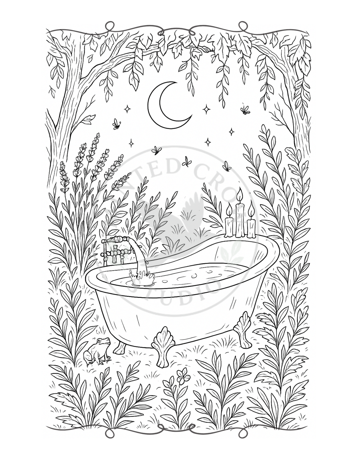 Garden of Stillness - Printable Coloring Page