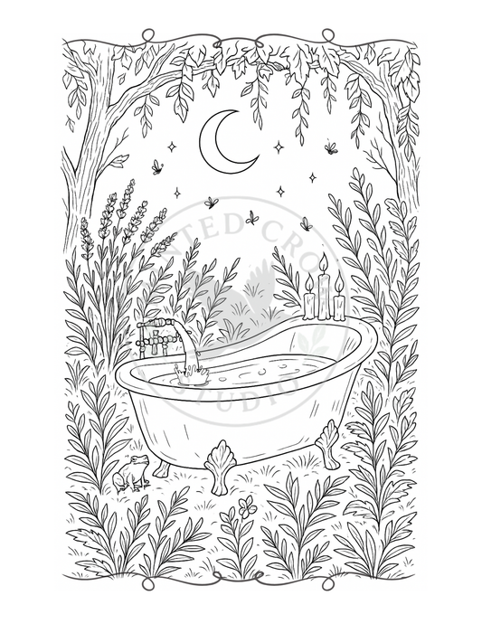 Garden of Stillness - Printable Coloring Page
