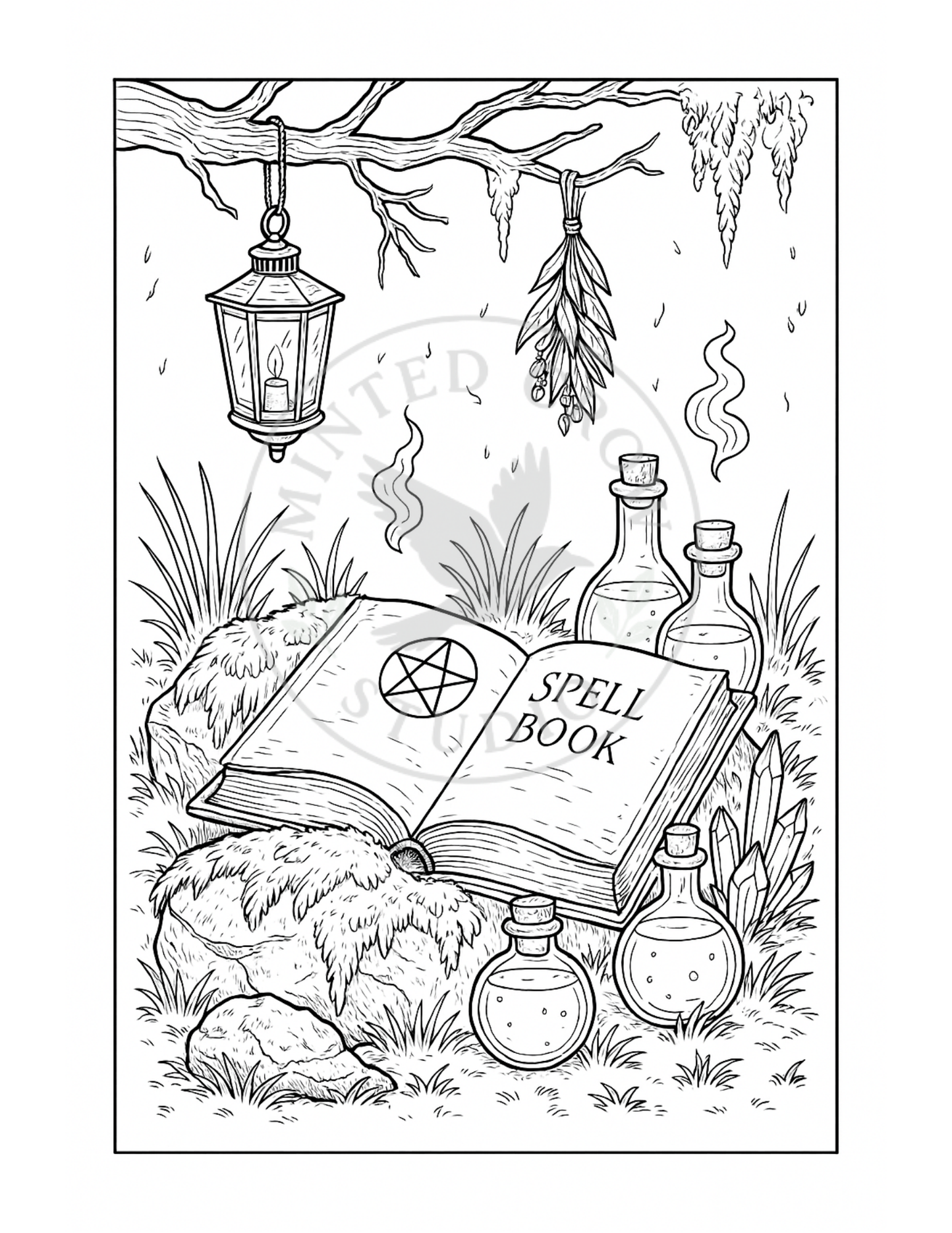 Moss & Magic - Printable Coloring Page