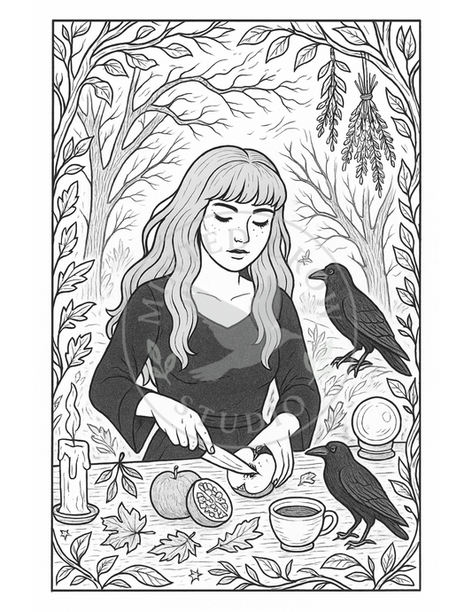Forest Offerings - Printable Coloring Page