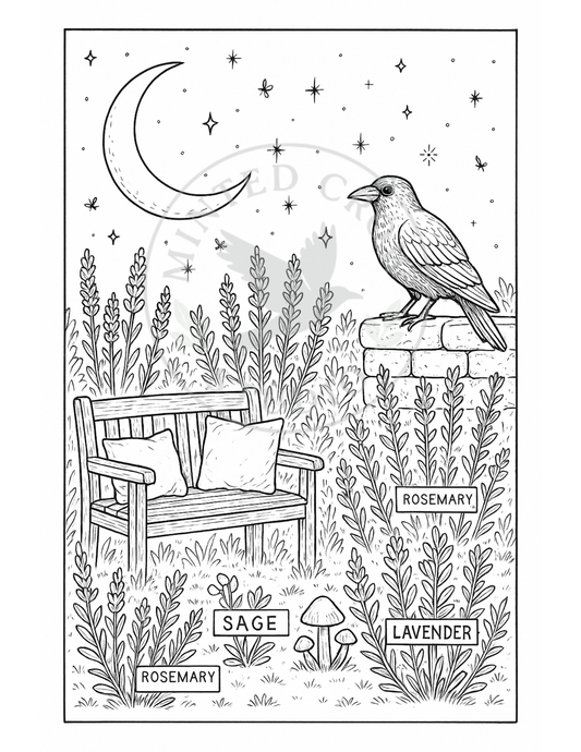 Moonlit Rest - Printable Coloring Page