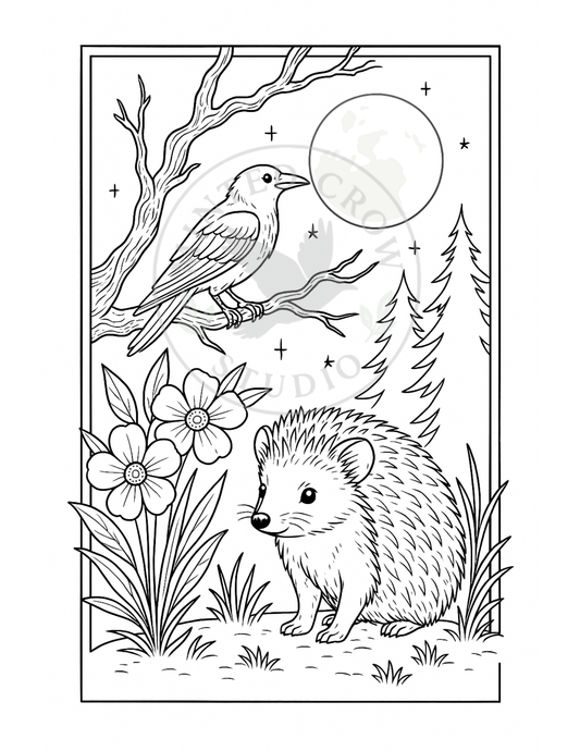 Moonlight Encounter - Printable Coloring Page