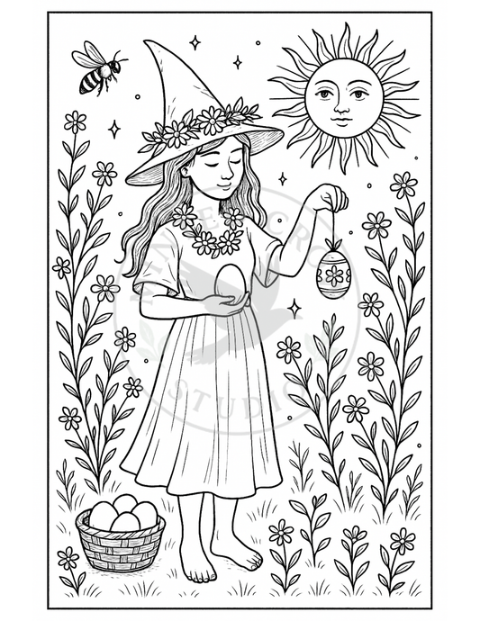 Eggs & Light - Printable Coloring Page