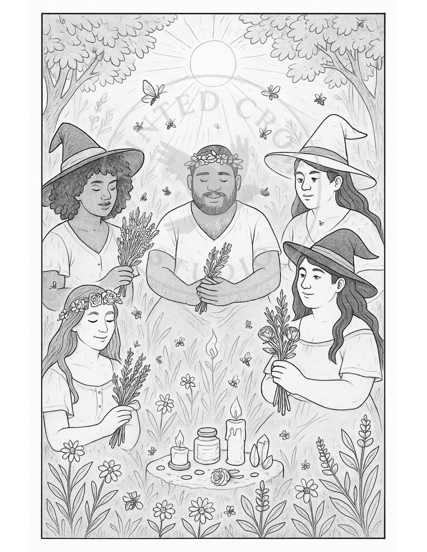 Meadow Blessing - Printable Coloring Page