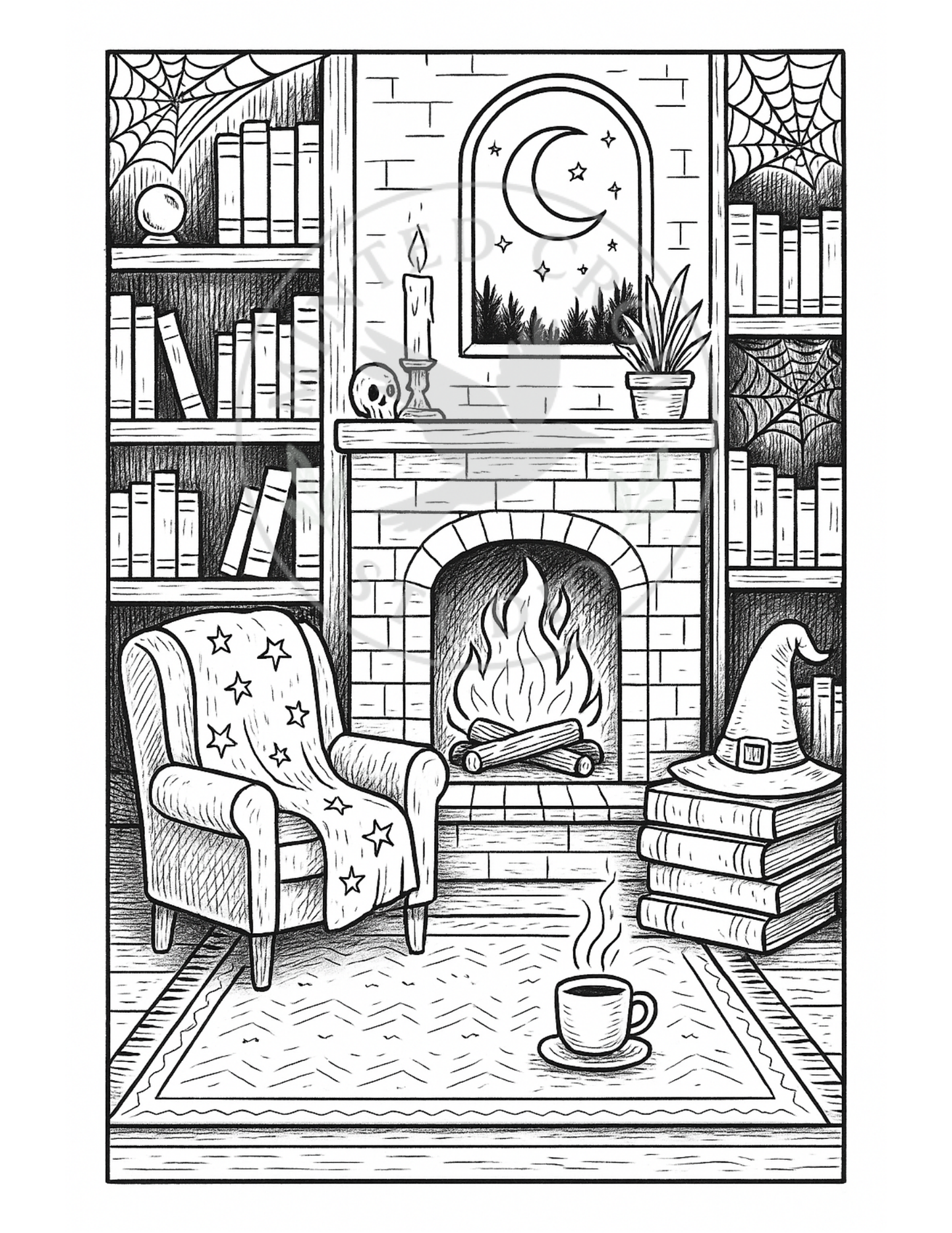 Hearthside Dreams - Printable Coloring Page