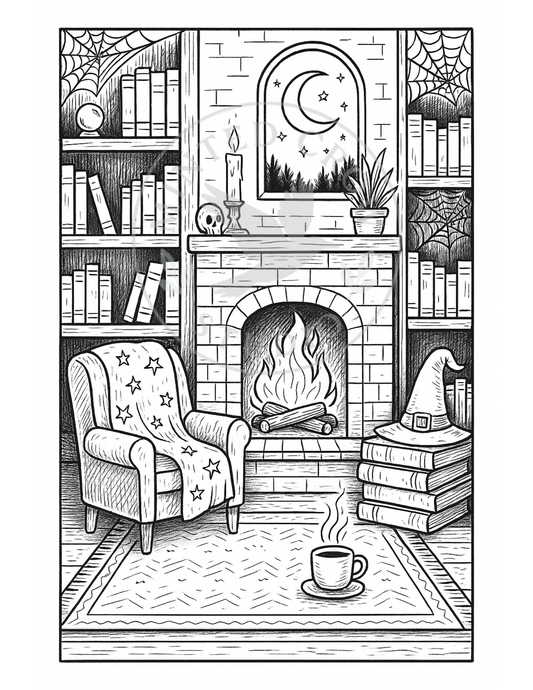 Hearthside Dreams - Printable Coloring Page