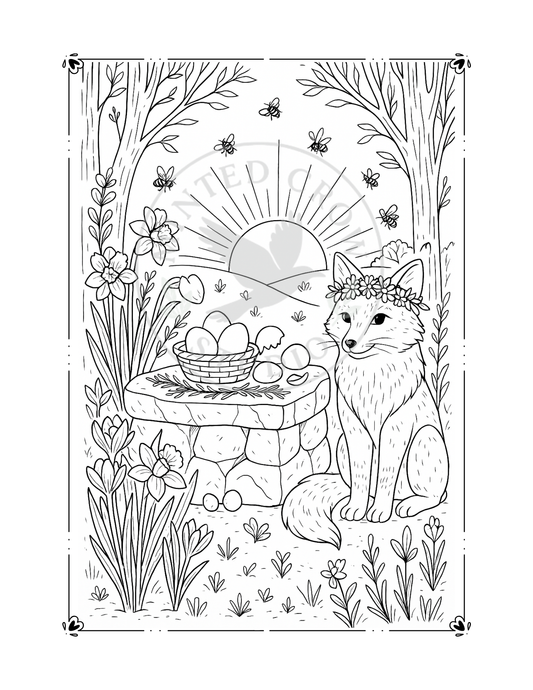 Dawn at the Altar - Printable Coloring Page