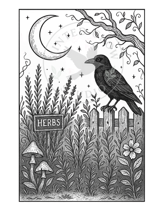 Among the Herbs - Printable Coloring Page