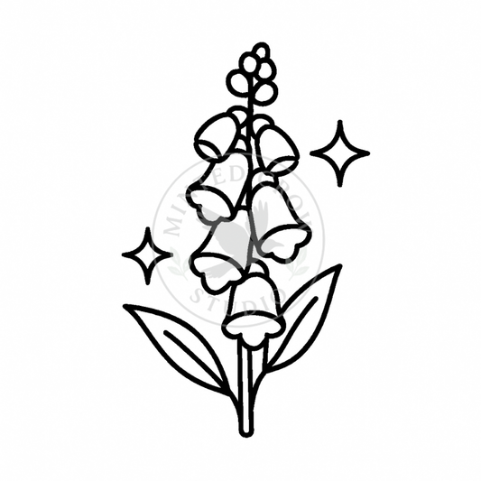 Foxglove Bloom Mini - Printable Coloring Page