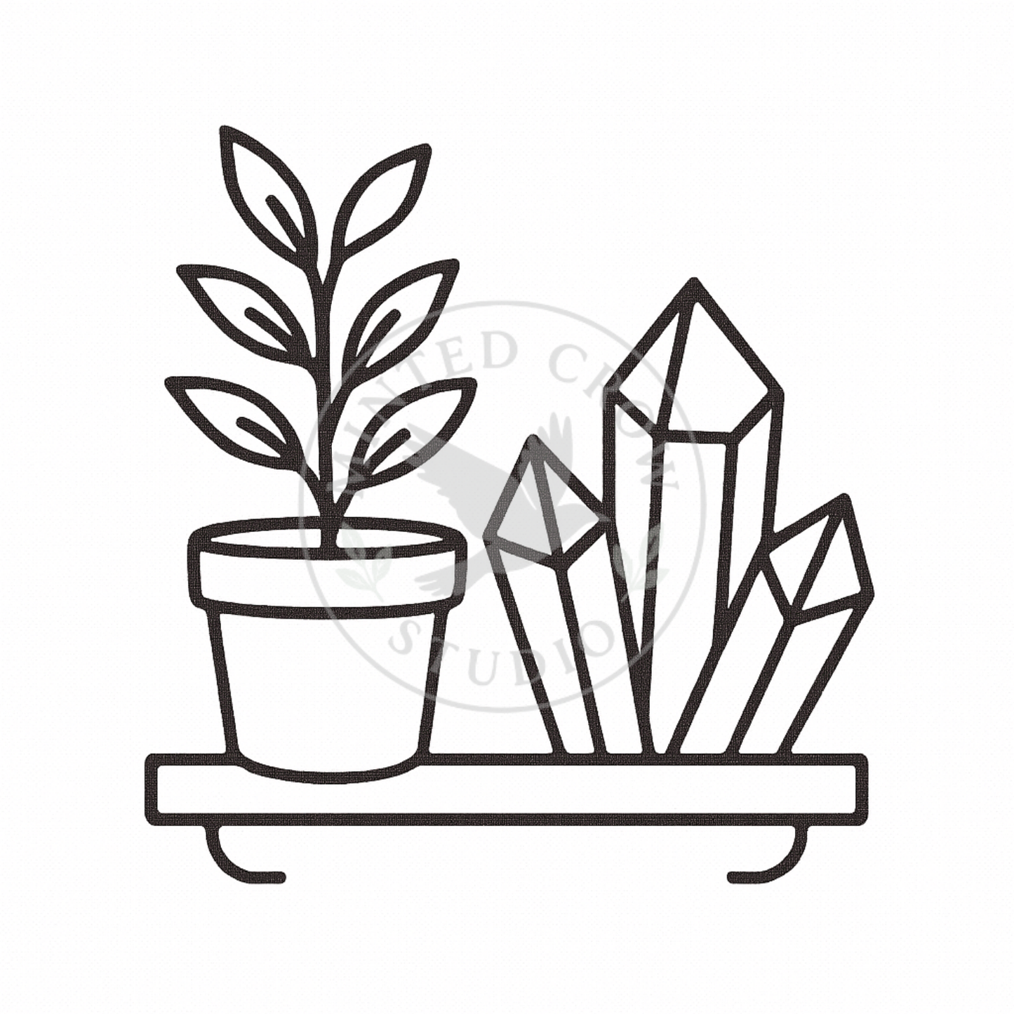 Herbs & Crystal Shelf Mini - Printable Coloring Page