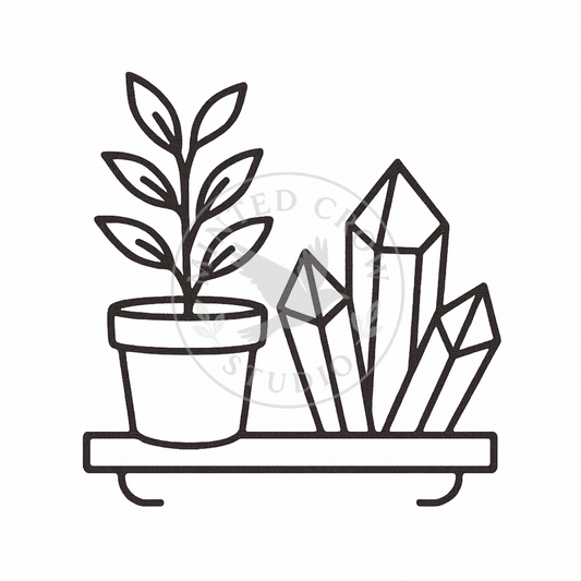 Herbs & Crystal Shelf Mini - Printable Coloring Page