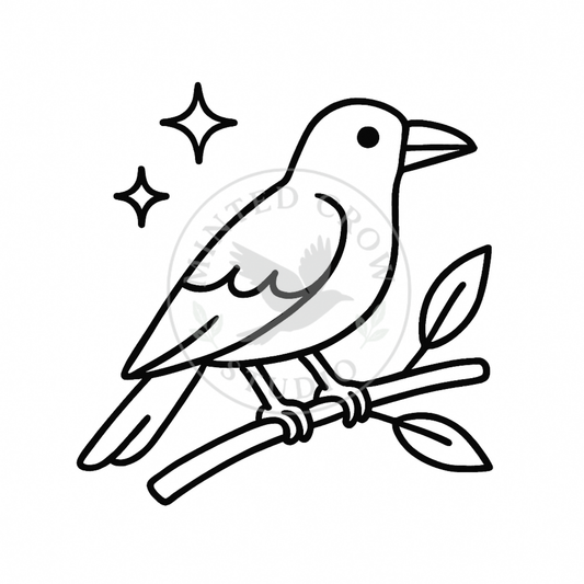 Quiet Perch Mini - Printable Coloring Page