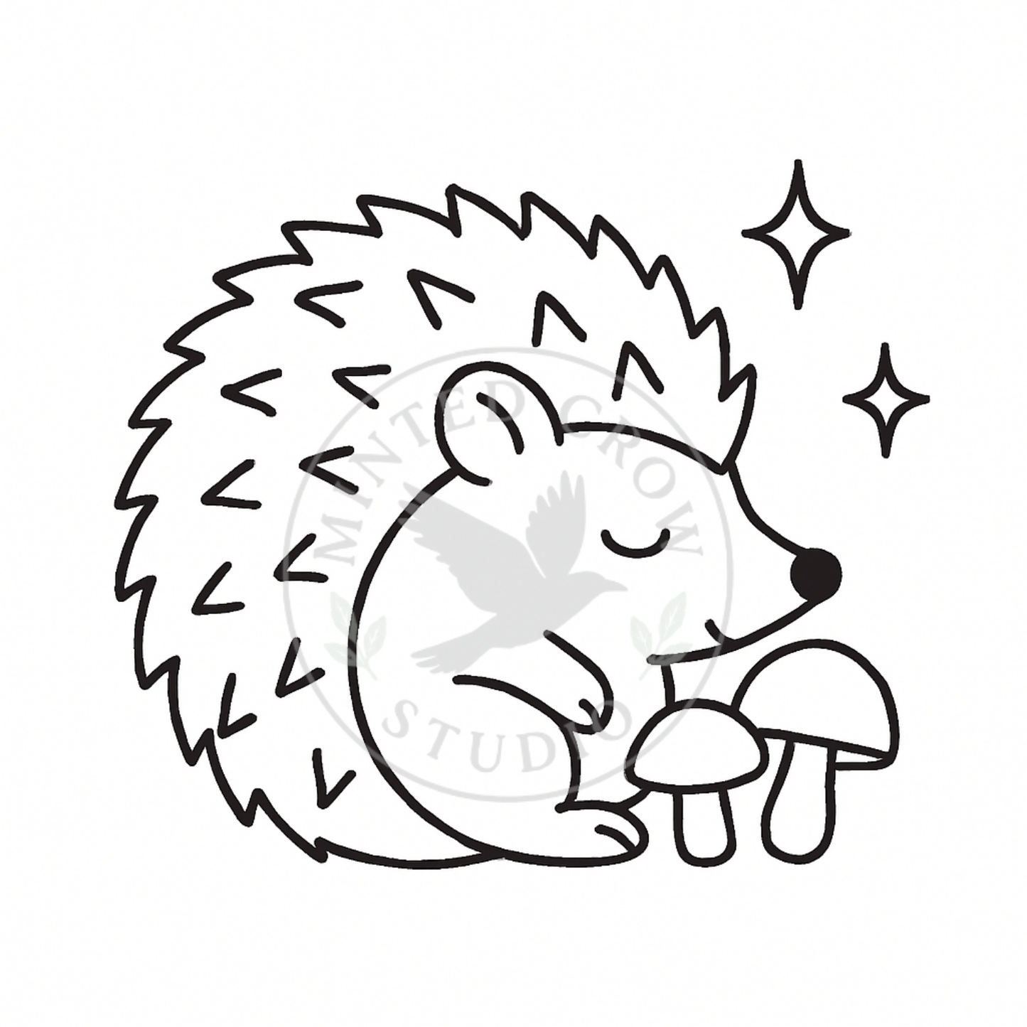 Slumbering Hedgehog Mini - Printable Coloring Page