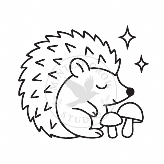 Slumbering Hedgehog Mini - Printable Coloring Page