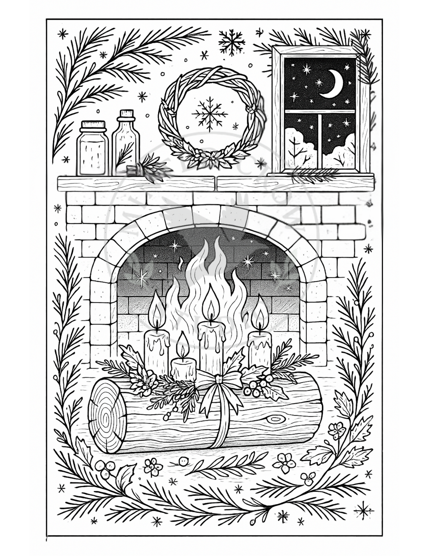 Solstice Flame - Printable Coloring Page