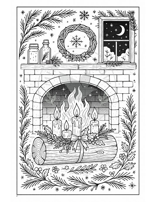 Solstice Flame - Printable Coloring Page