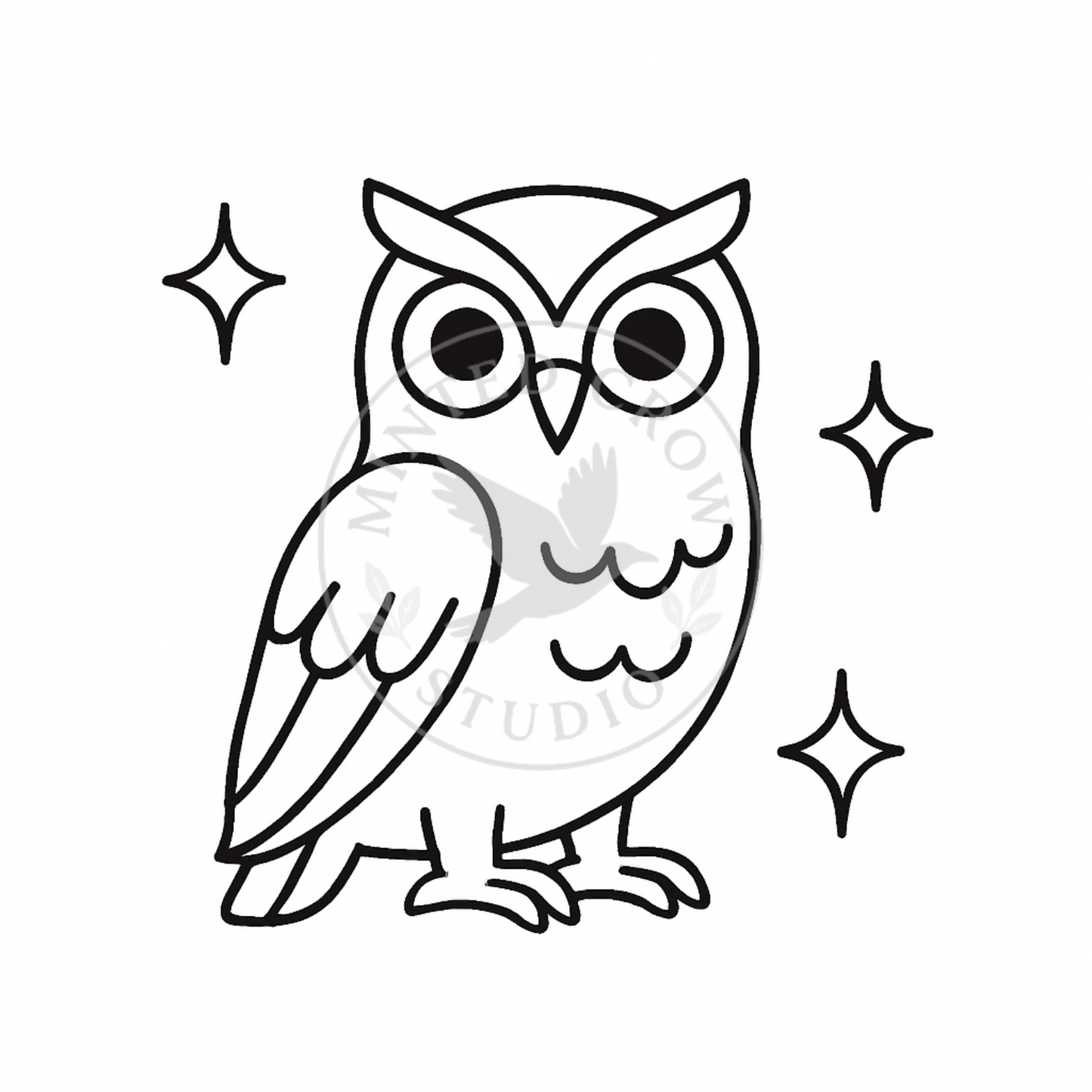 Starry Owl Mini - Printable Coloring Page