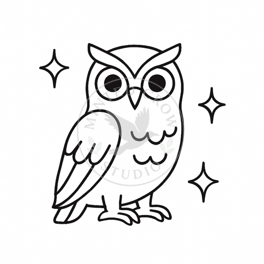 Starry Owl Mini - Printable Coloring Page