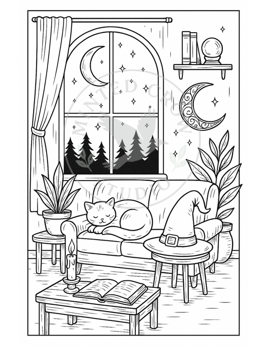Stillness by Starlight - Printable Coloring Page