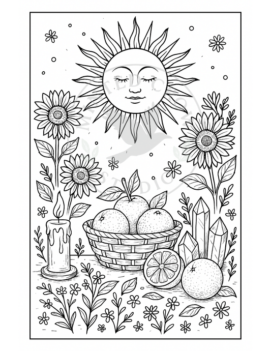 Sunlit Offering - Printable Coloring Page