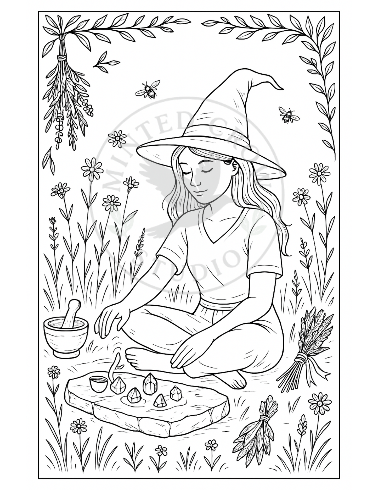 Sunlit Sanctuary - Printable Coloring Page