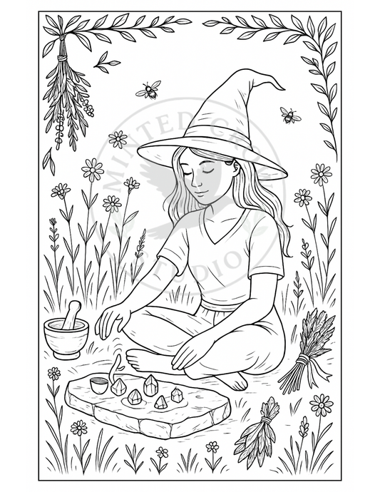 Sunlit Sanctuary - Printable Coloring Page