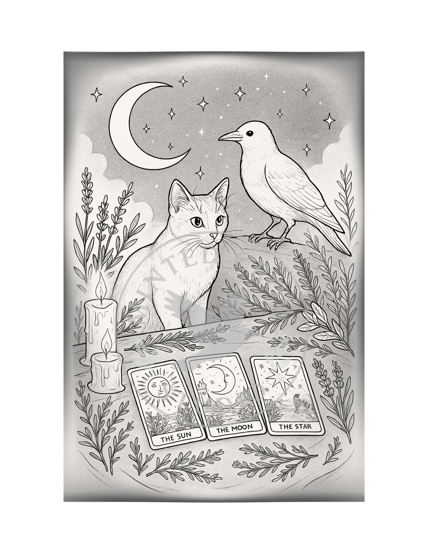 The Familliar's Reading - Printable Coloring Page