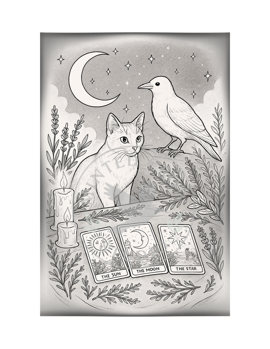 The Familliar's Reading - Printable Coloring Page