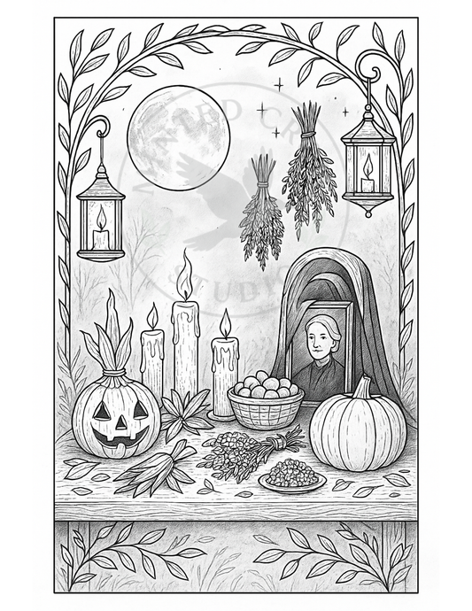 The Witch's Harvest  - Printable Coloring Page