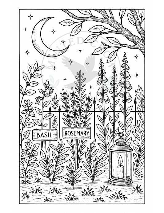 Twilight Garden  - Printable Coloring Page