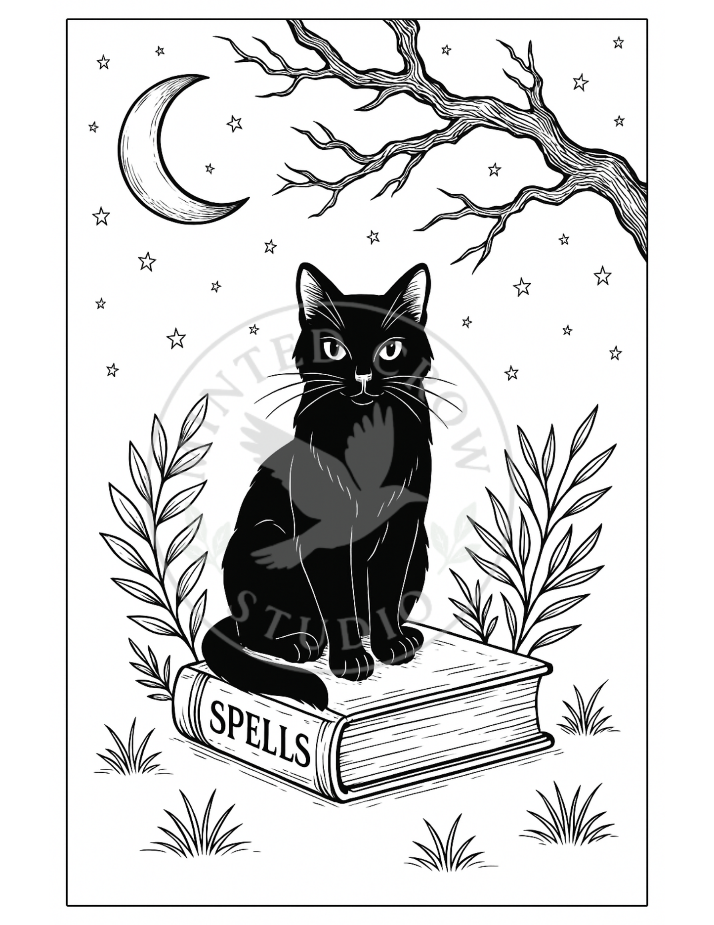 Whispering Pages - Printable Coloring Page