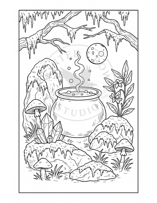 Woodland Brew - Printable Coloring Page