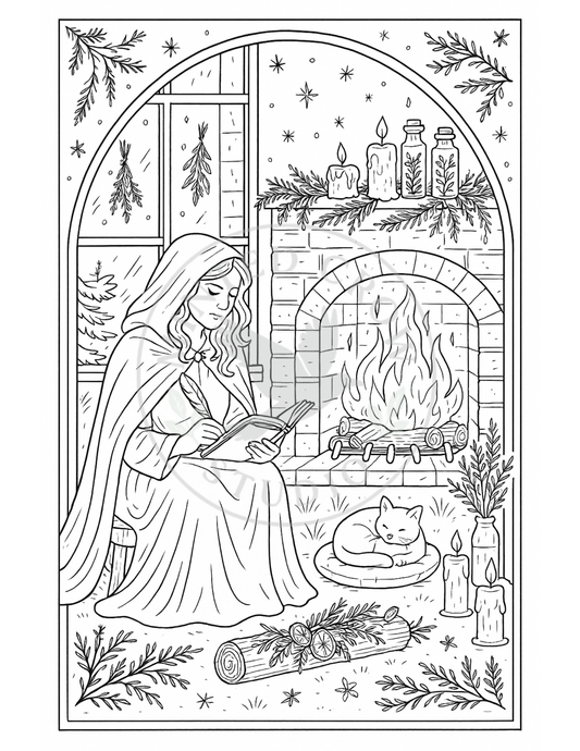 Yule Intentions - Printable Coloring Page